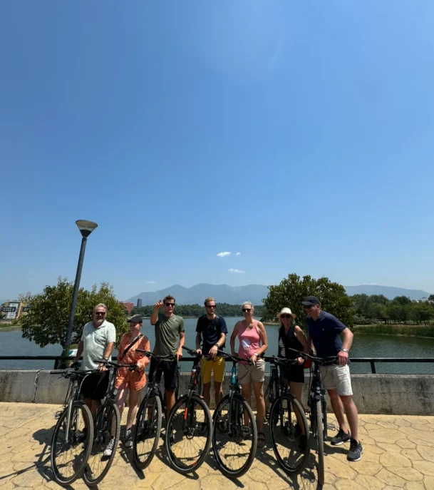 group bike tour in the grand park of tirana