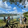 cyclist in the grand park of tirana
